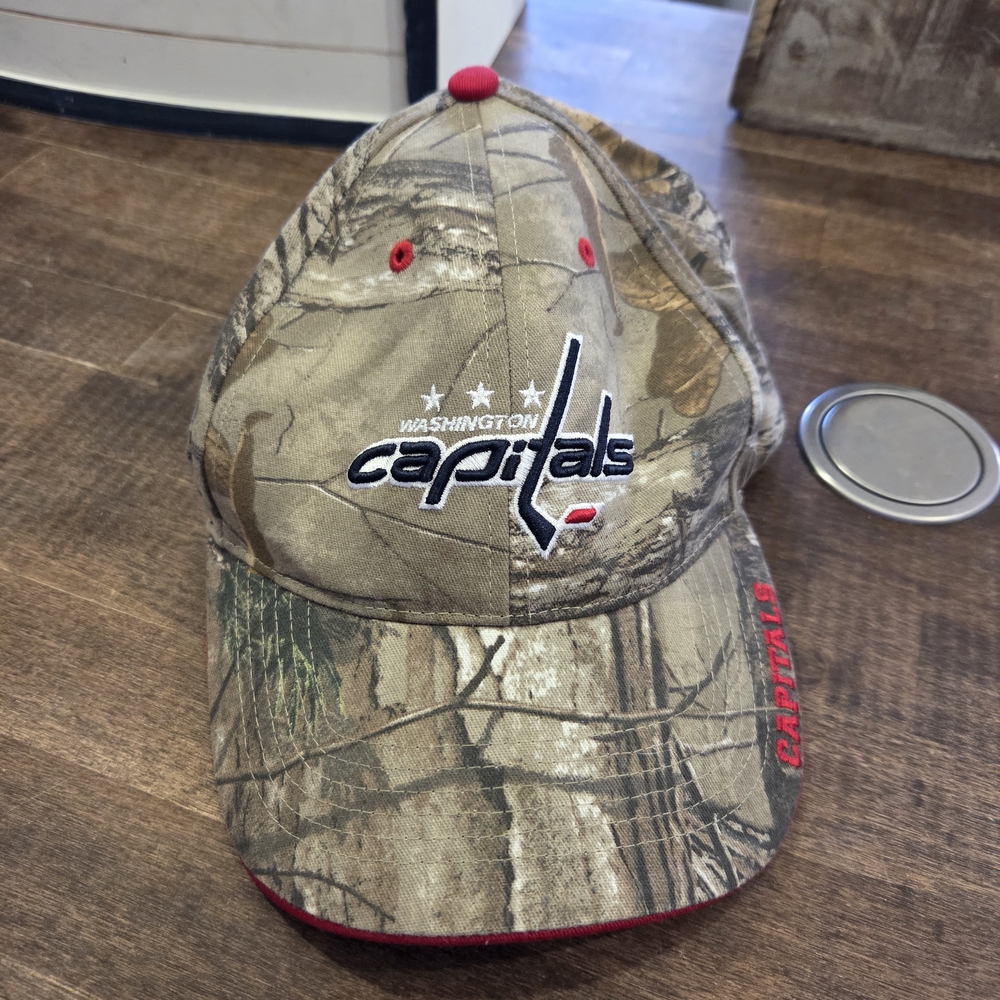 NHL Camo Cap with Red Vent Eyelets